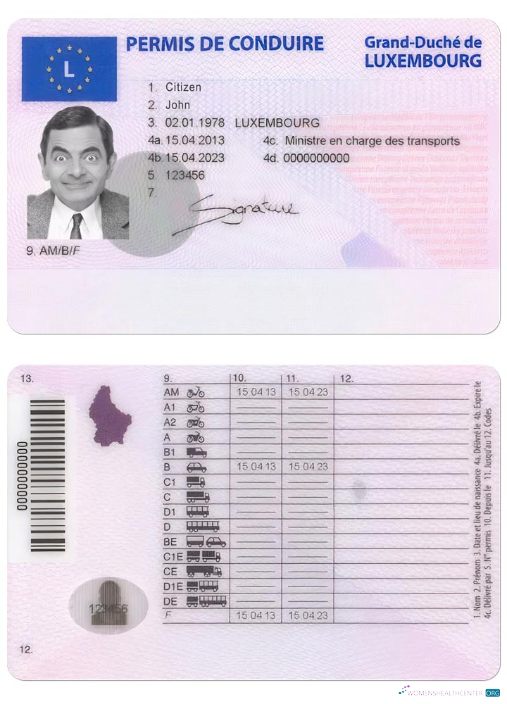 download Luxembourg driving license